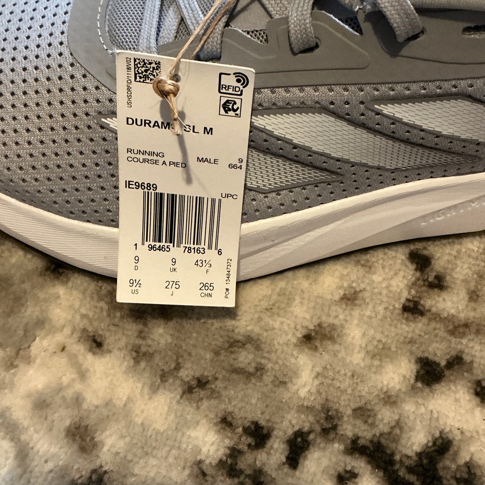 Adidas Light Gray Running Sneakers – Men’s 9.5 – New with Tags